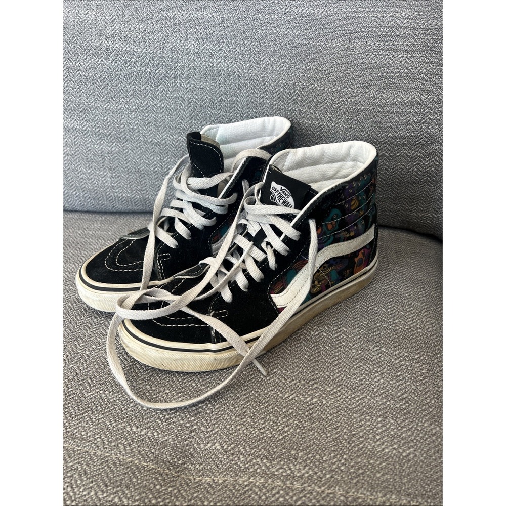 Vans Sk8-Hi Canvas Trippy Drip Skull Mushroom High Top Shoes Men 4.0 Women 5.5